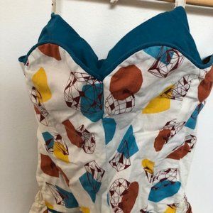 Vintage 50s Swimsuit with Abstract Gems